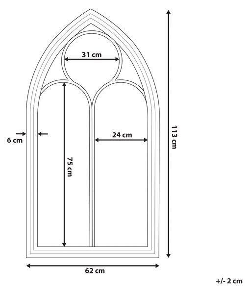 Zrcadlo TRELLY 62 cm 113 cm Kov Bílá