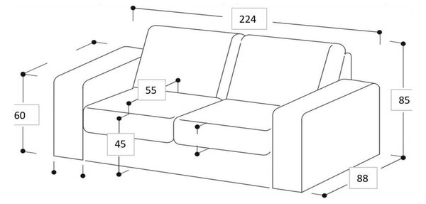Světle šedá pohovka 224 cm Copenhagen – Scandic