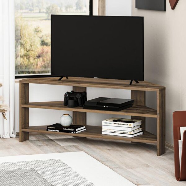 Rohový TV stolek Houseland Thales dub tmavý