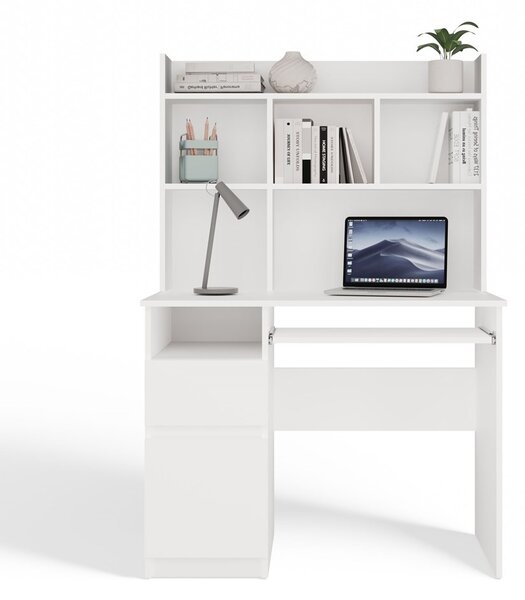TP Living Psací stůl s nástavbou PORTO levý matně bílý