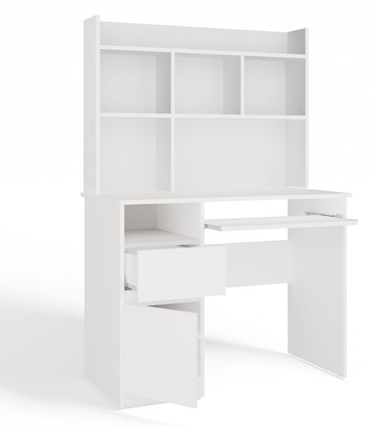 TP Living Psací stůl s nástavbou PORTO levý matně bílý