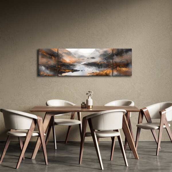 Obraz - Malba horské krajiny (170x50 cm)