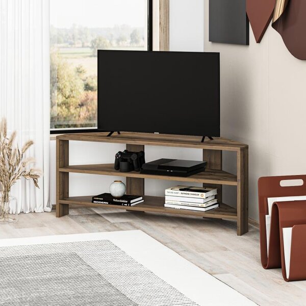Rohový TV stolek Houseland Thales dub tmavý