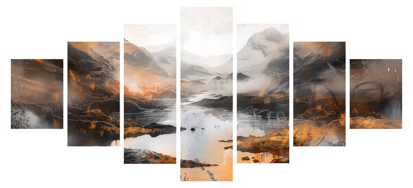 Obraz - Malba horské krajiny (210x100 cm)