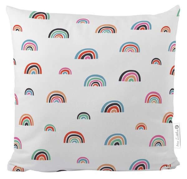 Povlak na polštář cute rainbows, bavlněný satén