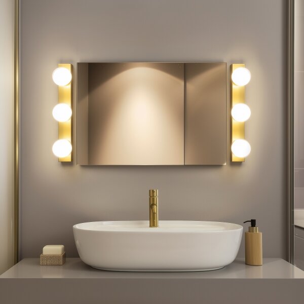 Brilagi - LED Koupelnové osvětlení zrcadla HOLLYWOOD 3xLED/3W/230V IP44 zlatá