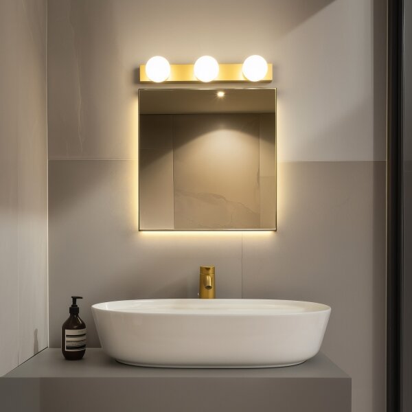 Brilagi - LED Koupelnové osvětlení zrcadla HOLLYWOOD 3xLED/3W/230V IP44 zlatá
