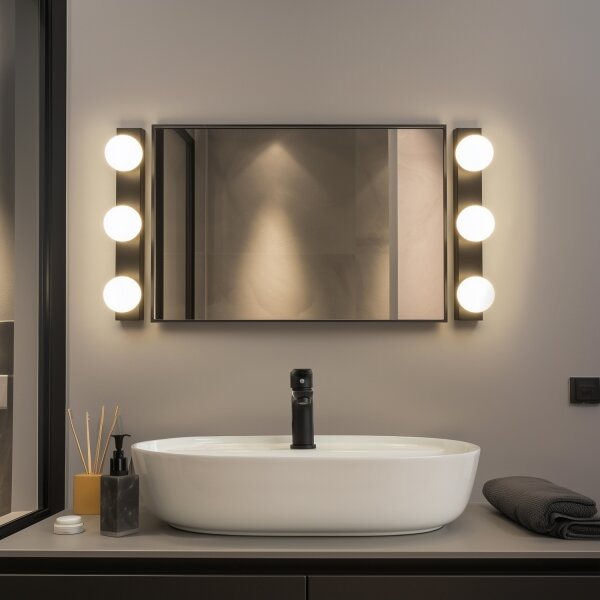 Brilagi - LED Koupelnové osvětlení zrcadla HOLLYWOOD 3xLED/3W/230V IP44 černá