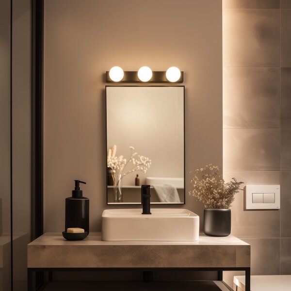Brilagi - LED Koupelnové osvětlení zrcadla HOLLYWOOD 3xLED/3W/230V IP44 černá