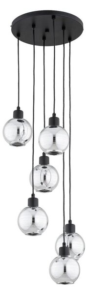 Lustr na lanku ARVENE 6xE27/15W/230V černá/lesklý chrom