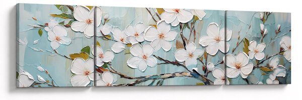 Obraz - Malba, květoucí větve stromu (170x50 cm)