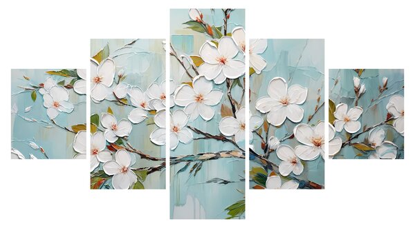 Obraz - Malba, květoucí větve stromu (125x70 cm)