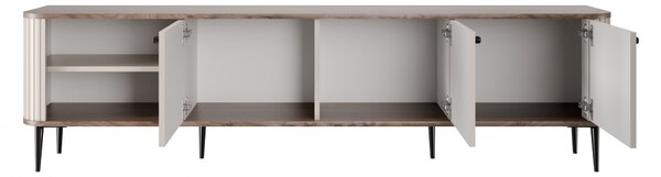 TV stolek Vesper 3D 187 cm - kašmírový / dekor ořech / černé nožky