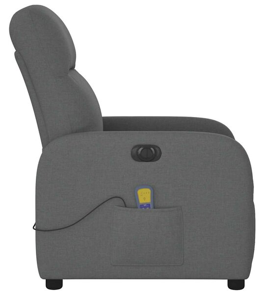 Elektrické masážní polohovací křeslo tmavě šedé textil 3302963