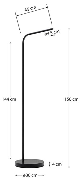 Kave Home Černý kovový stojan na zahradní LED lampu Nali