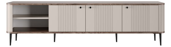 TV stolek Vesper 3D 187 cm - kašmírový / dekor ořech / černé nožky
