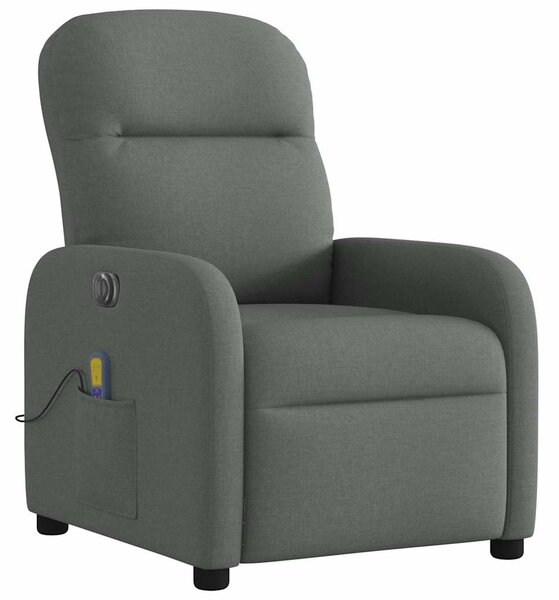 Elektrické masážní polohovací křeslo tmavě šedé textil 3302963