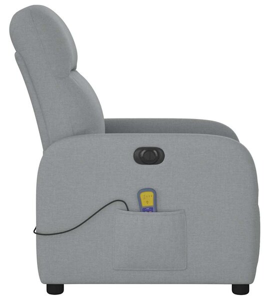 Elektrické masážní polohovací křeslo světle šedé textil 3302962