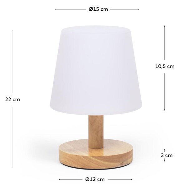 Bílá plastová zahradní stolní LED lampa Kave Home Ambar
