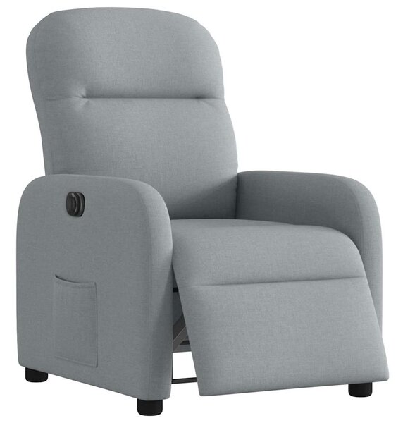 Elektrické polohovací křeslo světle šedé textil 3302952