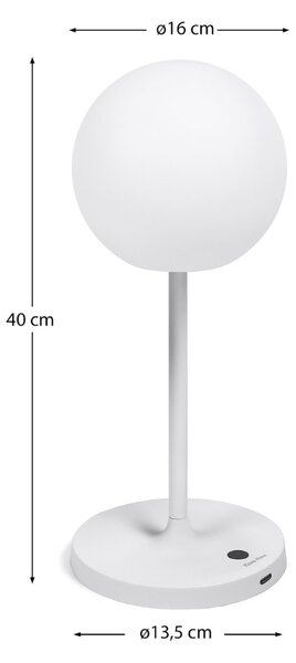 Bílá plastová stolní LED lampa Kave Home Dinesh se šedou podnoží