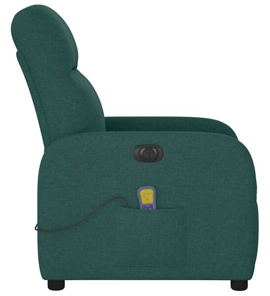Elektrické masážní polohovací křeslo tmavě zelené textil 3302968