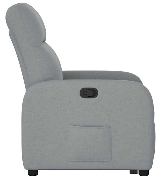 Zvedací polohovací křeslo světle šedé textil 3302972