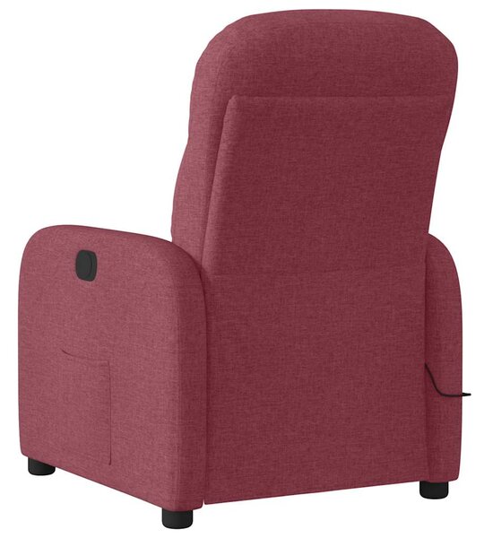 Elektrické masážní polohovací křeslo vínové textil 3302965