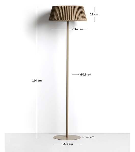 Kave Home Béžová zahradní solární LED lampa Aldet 160 cm