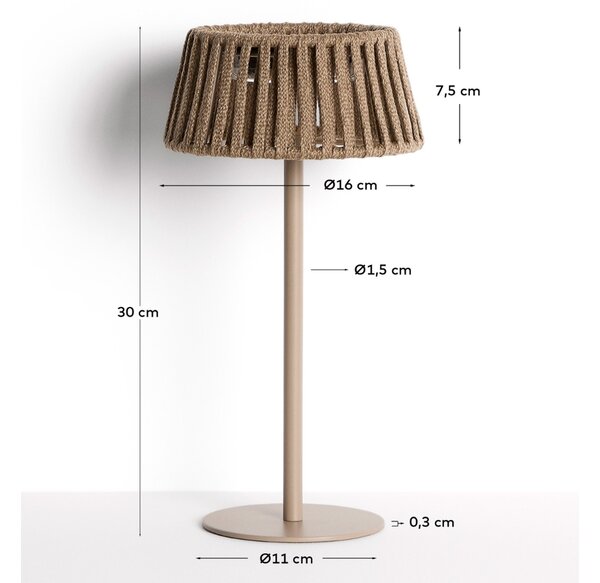 Kave Home Béžová zahradní solární LED lampa Aldet