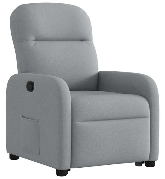 Zvedací polohovací křeslo světle šedé textil 3302972