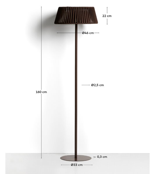 Kave Home Hnědá zahradní solární LED lampa Aldet 160 cm