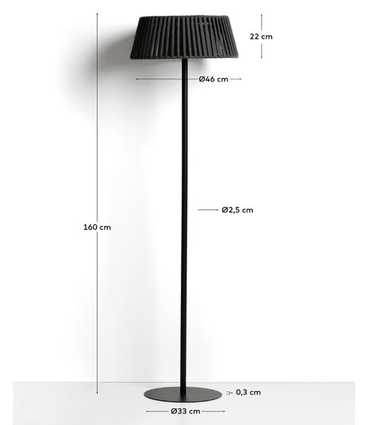 Kave Home Černá zahradní solární LED lampa Aldet 160 cm