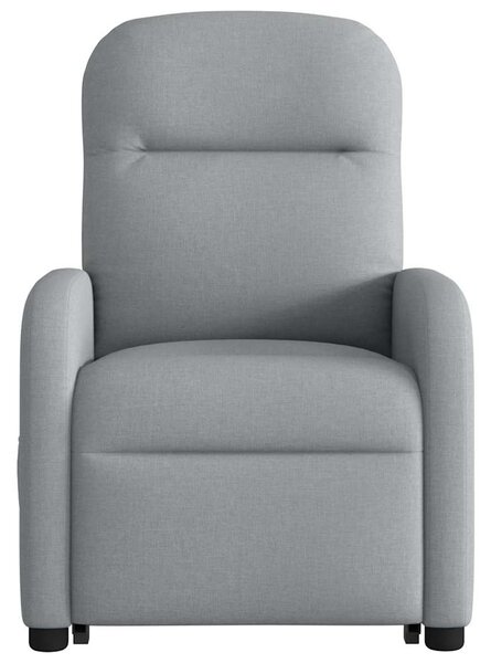 Zvedací polohovací křeslo světle šedé textil 3302972