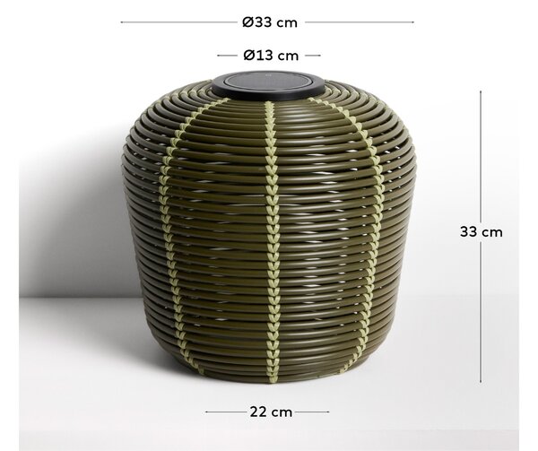 Kave Home Zelená zahradní solární lampa Garoina Ø 35 cm