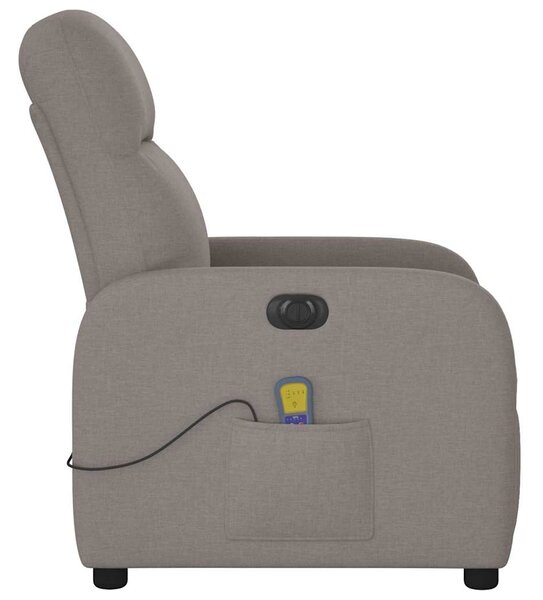 Elektrické masážní polohovací křeslo taupe textil 3302969
