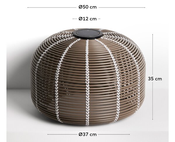 Kave Home Hnědá zahradní solární lampa Garoina Ø 50 cm