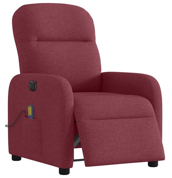 Elektrické masážní polohovací křeslo vínové textil 3302965