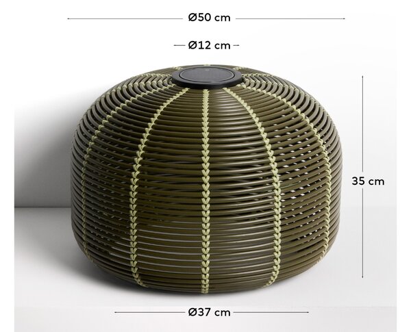 Kave Home Zelená zahradní solární lampa Garoina Ø 50 cm