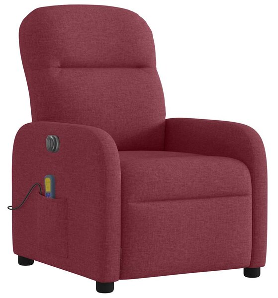 Elektrické masážní polohovací křeslo vínové textil 3302965
