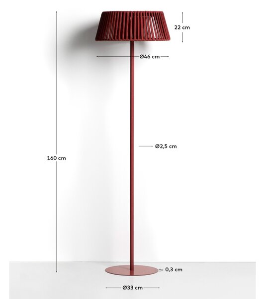 Kave Home Terakotově červená solární LED lampa Aldet 160 cm