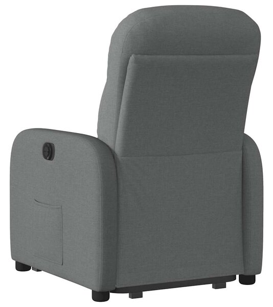 Zvedací polohovací křeslo tmavě šedé textil 3302973
