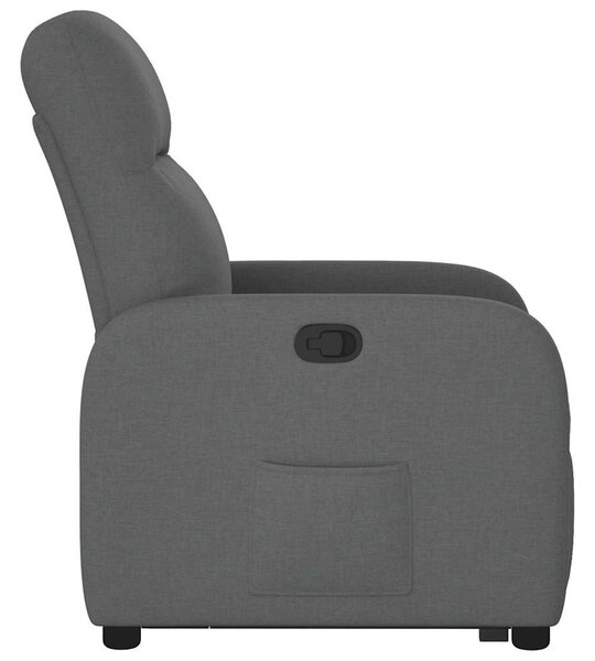 Zvedací polohovací křeslo tmavě šedé textil 3302973