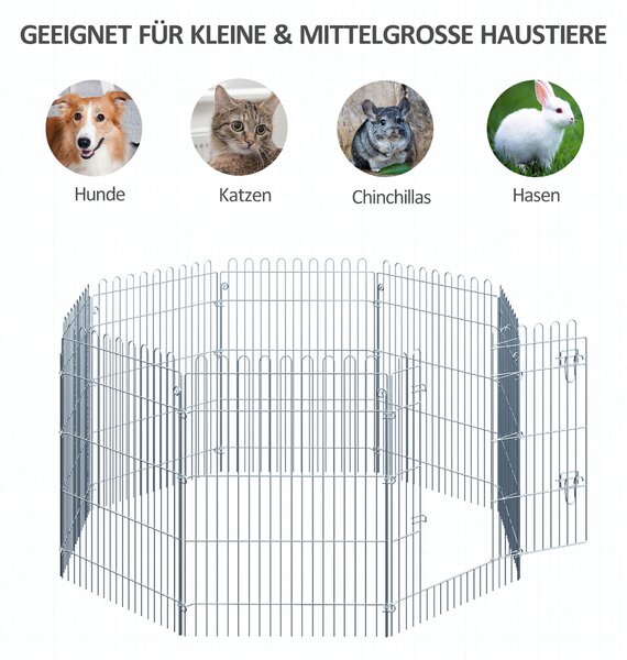PawHut Ohrádka pro štěňata 8-dílná B63 x H91 cm | Aosom