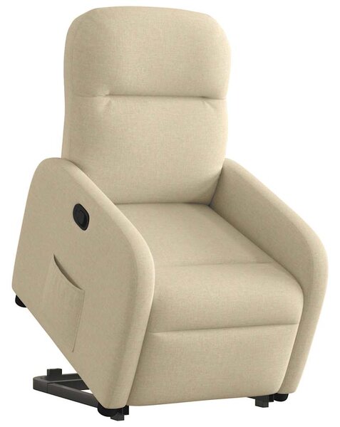 Zvedací polohovací křeslo krémové textil 3302980