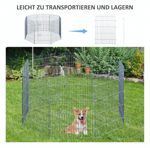PawHut Ohrádka pro štěňata 8-dílná B63 x H91 cm | Aosom