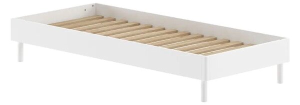 Bílá jednolůžková postel z bukového dřeva bez čela s roštem 90x200 cm Forrest – Vipack