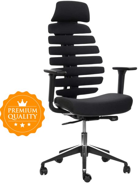 MERCURY Ergonomická kancelářská židle LOMAX - černá látka / nosnost 150 kg