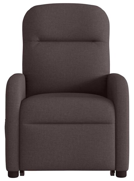 Zvedací polohovací křeslo tmavě hnědé textil 3302977