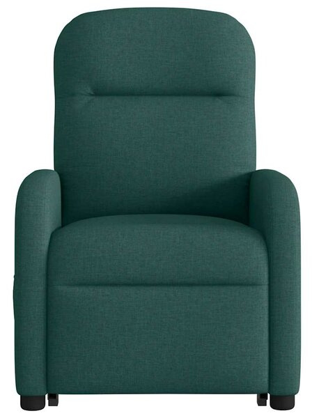 Zvedací masážní polohovací křeslo tmavě zelené textil 3302988